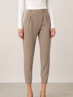 Vince. | 8 | Leather Trim Diagonal Fly Trousers